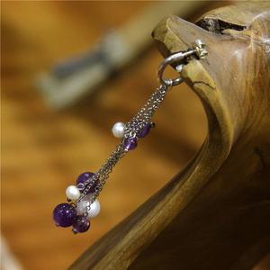 紫水晶珍珠优雅系列耳环