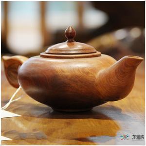 老挝 草花梨茶壶摆件